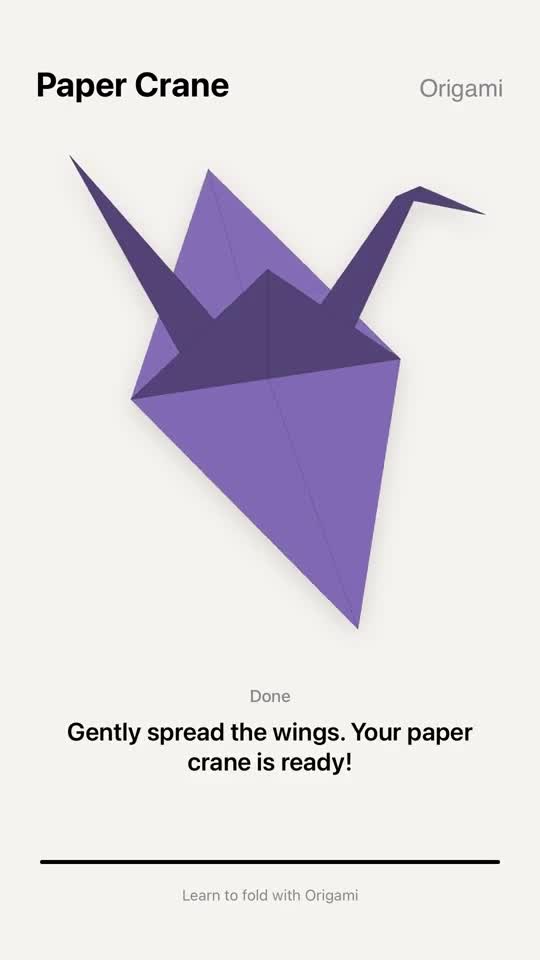 Origami folding animation preview